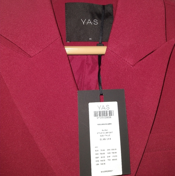 NWT ASOS Y.A.S Yasliana Red Blazer - Picture 13 of 14